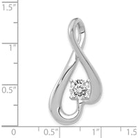14K White Gold Slide Pendant with Peg-Set Mounting for 6mm Stone - No Stone Included by Oro Pregiato
