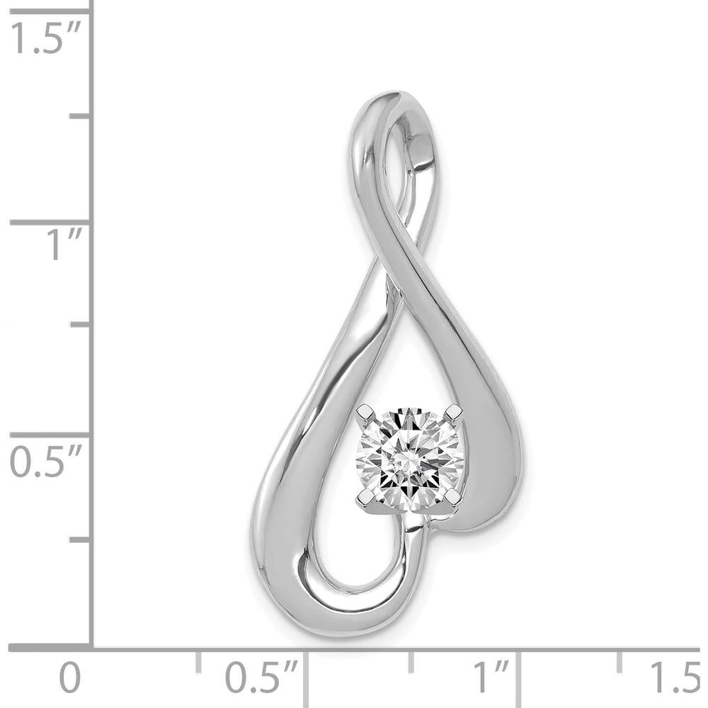 14K White Gold Slide Pendant with Peg-Set Mounting for 6mm Stone - No Stone Included by Oro Pregiato