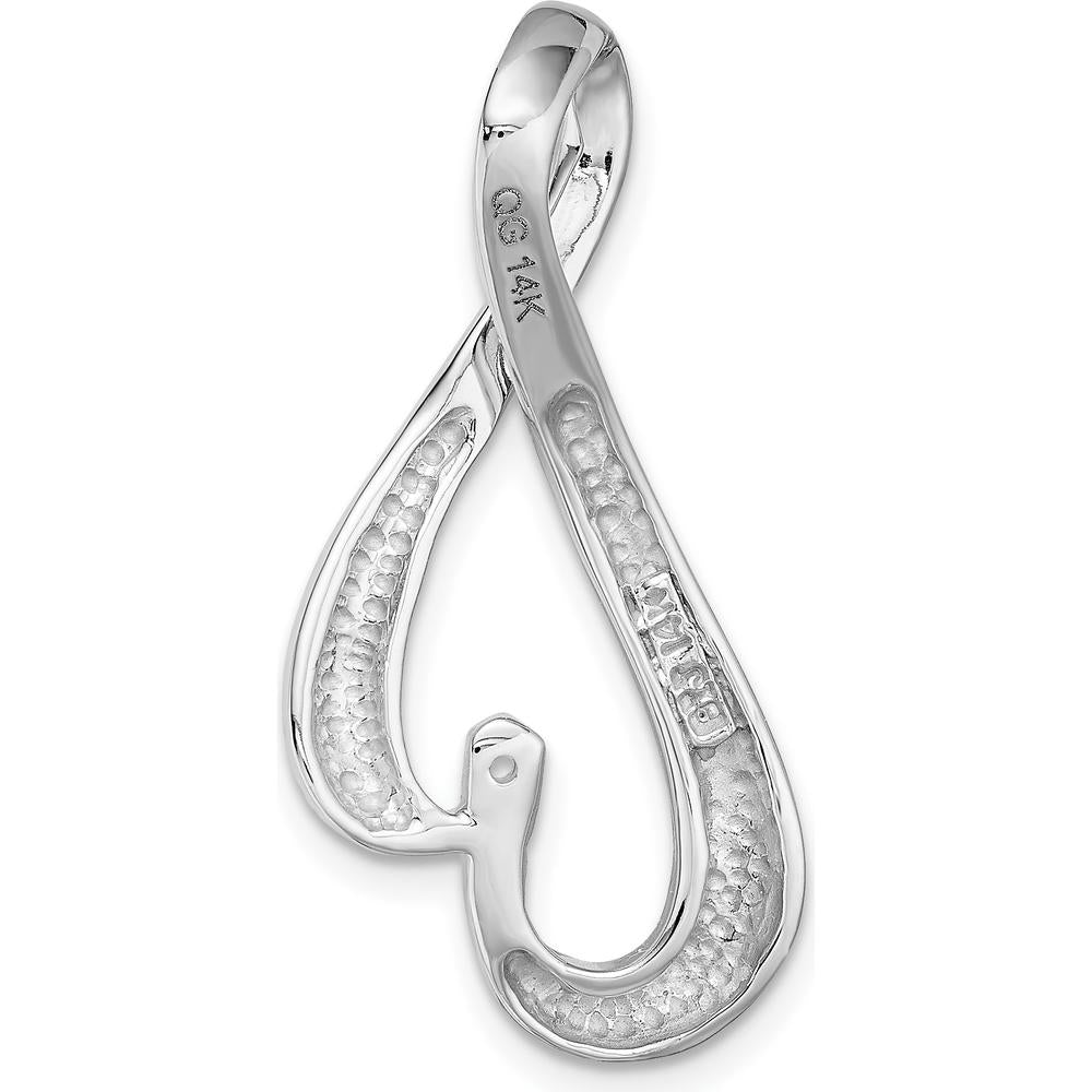 14K White Gold Slide Pendant with Peg-Set Mounting for 6mm Stone - No Stone Included by Oro Pregiato