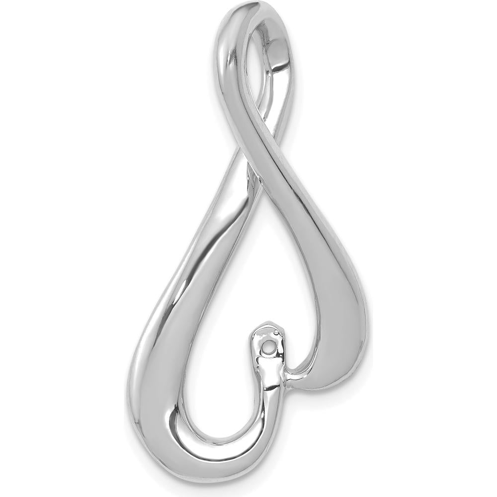 14K White Gold Slide Pendant with Peg-Set Mounting for 6mm Stone - No Stone Included by Oro Pregiato