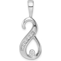 14K White Gold Slide Pendant with Peg-Set Stones for Omega Chains by Oro Pregiato