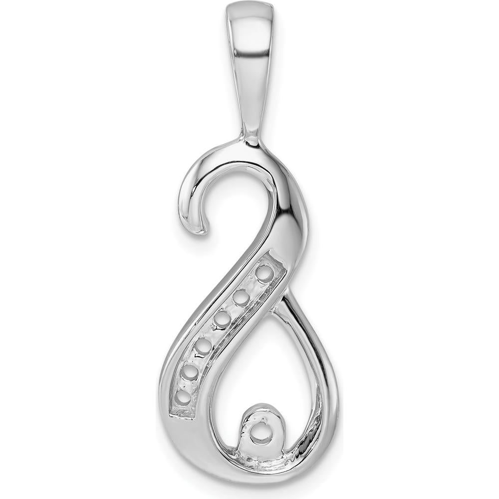 14K White Gold Slide Pendant with Peg-Set Stones for Omega Chains by Oro Pregiato
