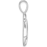 14K White Gold Slide Pendant with Peg-Set Stones for Omega Chains by Oro Pregiato