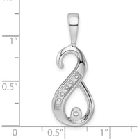14K White Gold Slide Pendant with Peg-Set Stones for Omega Chains by Oro Pregiato