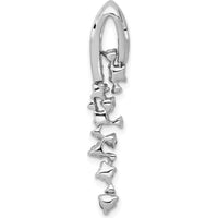 14K White Gold Slide Pendant with Round Lab-Created Sapphires and Diamonds - 0.09 Carat Sapphire, 0.02 Carat Diamond Total Weight by Lumare Gioia