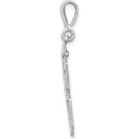 14K White Gold Small Brushed Diamond-Cut Number 78 Charm - Rhodium Plated by Oro Pregiato