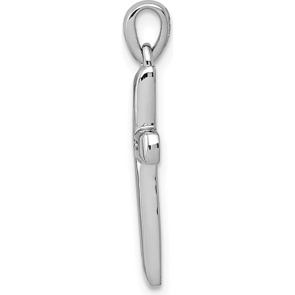14K White Gold Small Diamond Cross Pendant with Round Diamonds - 0.018 Carat Total Diamond Weight by Monteluci Fine Jewelry