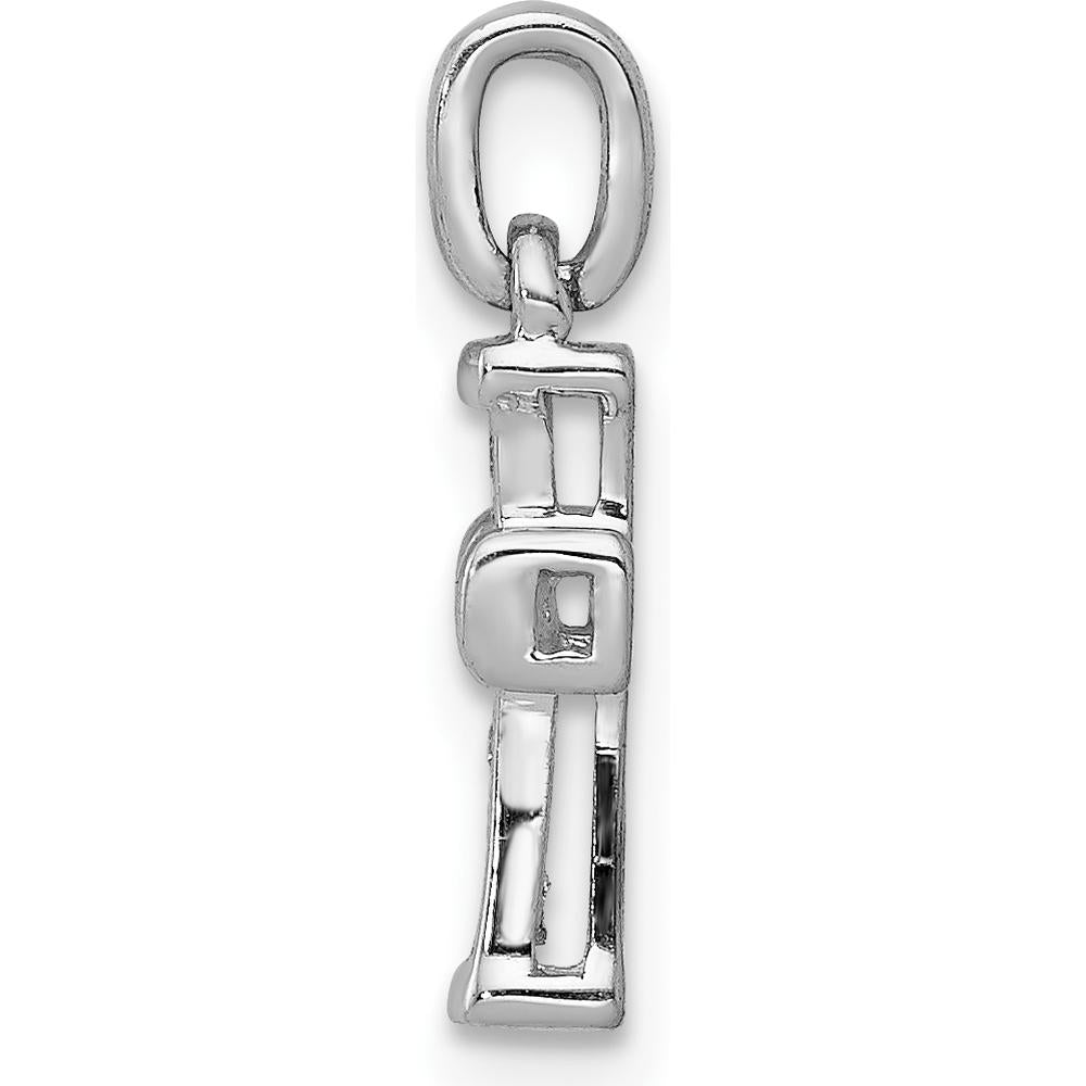 14K White Gold Small Diamond Latin Cross Pendant - 1/20 Carat Total Diamond Weight by Monteluci Fine Jewelry