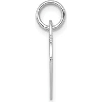 14K White Gold Small Engravable Heart Pendant - Personalized Charm with Polished Finish by Oro Pregiato