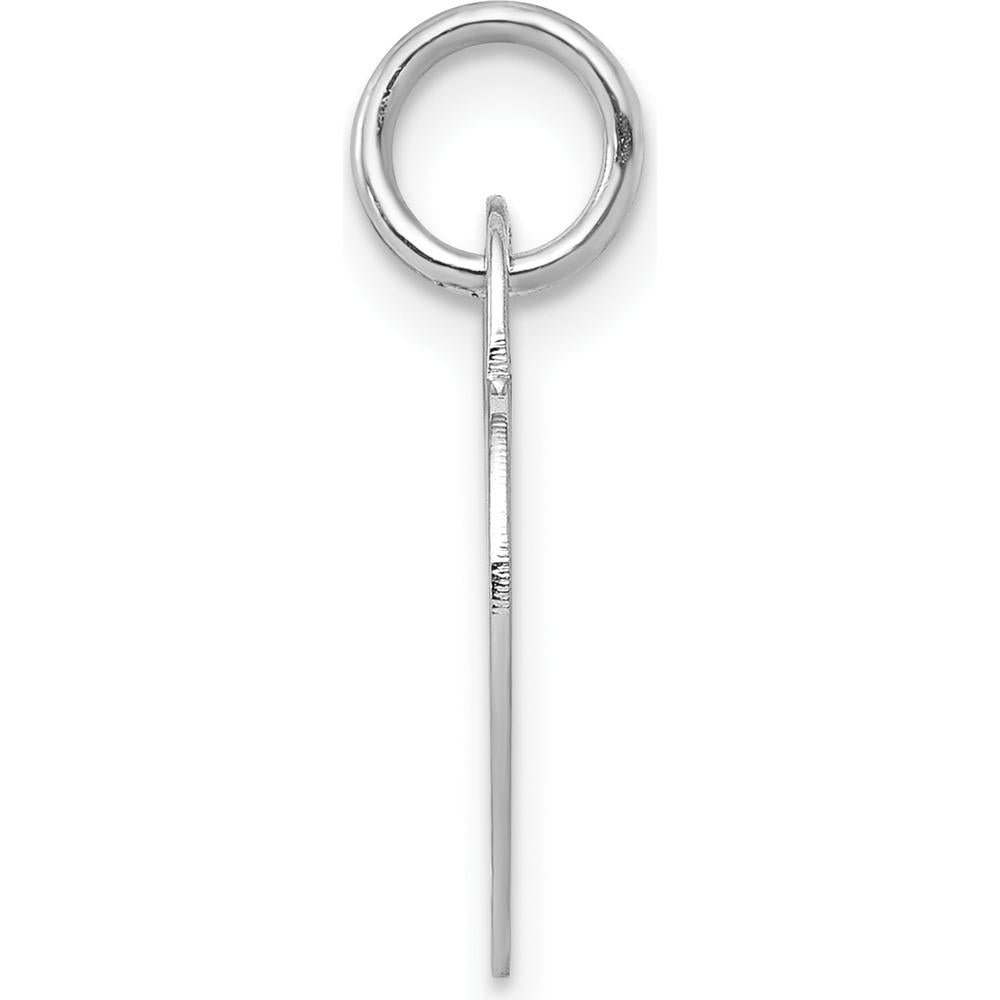 14K White Gold Small Engravable Heart Pendant - Personalized Charm with Polished Finish by Oro Pregiato