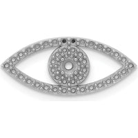 14K White Gold Small Evil Eye Pendant Mounting with Rhodium Plating - Customizable Design for Necklaces by Oro Pregiato