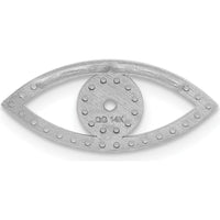 14K White Gold Small Evil Eye Pendant Mounting with Rhodium Plating - Customizable Design for Necklaces by Oro Pregiato