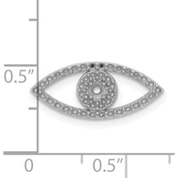 14K White Gold Small Evil Eye Pendant Mounting with Rhodium Plating - Customizable Design for Necklaces by Oro Pregiato