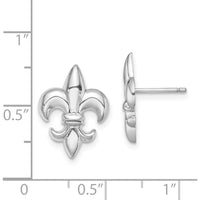 14K White Gold Small Fleur-De-Lis Post Earrings by 0