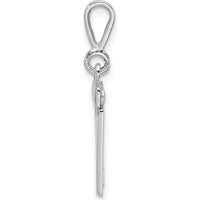 14K White Gold Small Polished Number 11 Charm Pendant by Oro Pregiato
