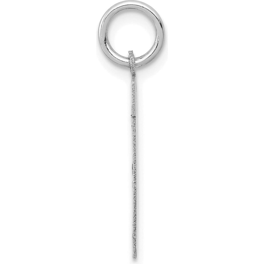 14K White Gold Small Satin Number 11 Charm Pendant with Rhodium Plating by Oro Pregiato