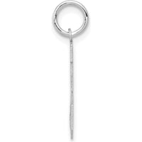14K White Gold Small Satin Number 25 Charm with Rhodium Plating by Oro Pregiato