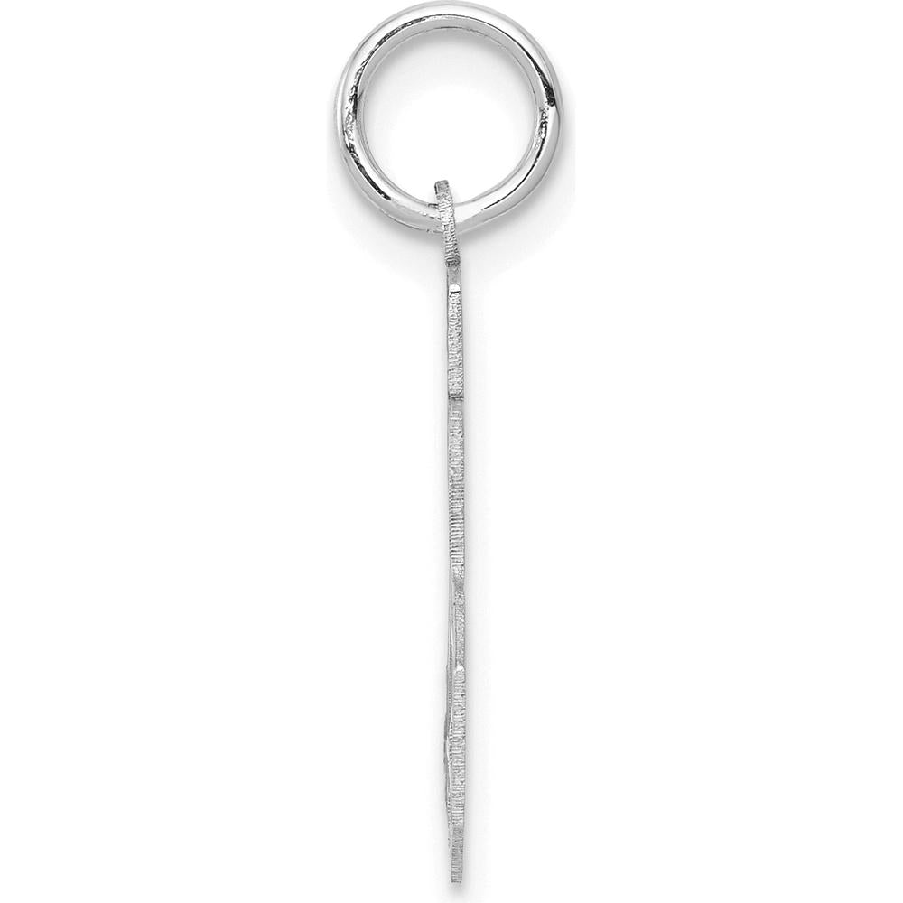 14K White Gold Small Satin Number 25 Charm with Rhodium Plating by Oro Pregiato