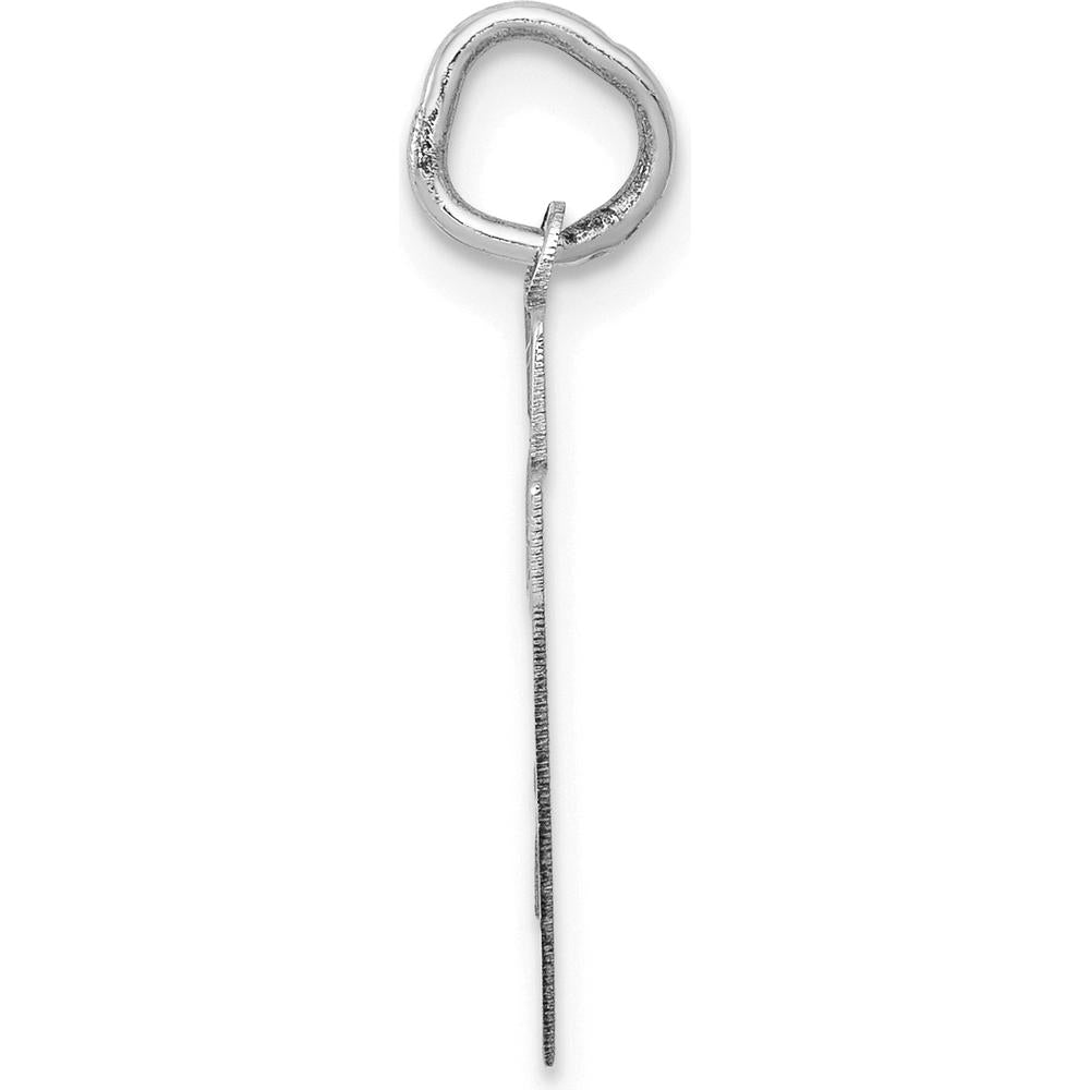 14K White Gold Small Satin Number 27 Charm with Rhodium Plating by Oro Pregiato