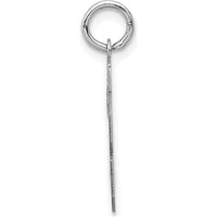 14K White Gold Small Satin Number 28 Charm with Brushed Finish by Oro Pregiato