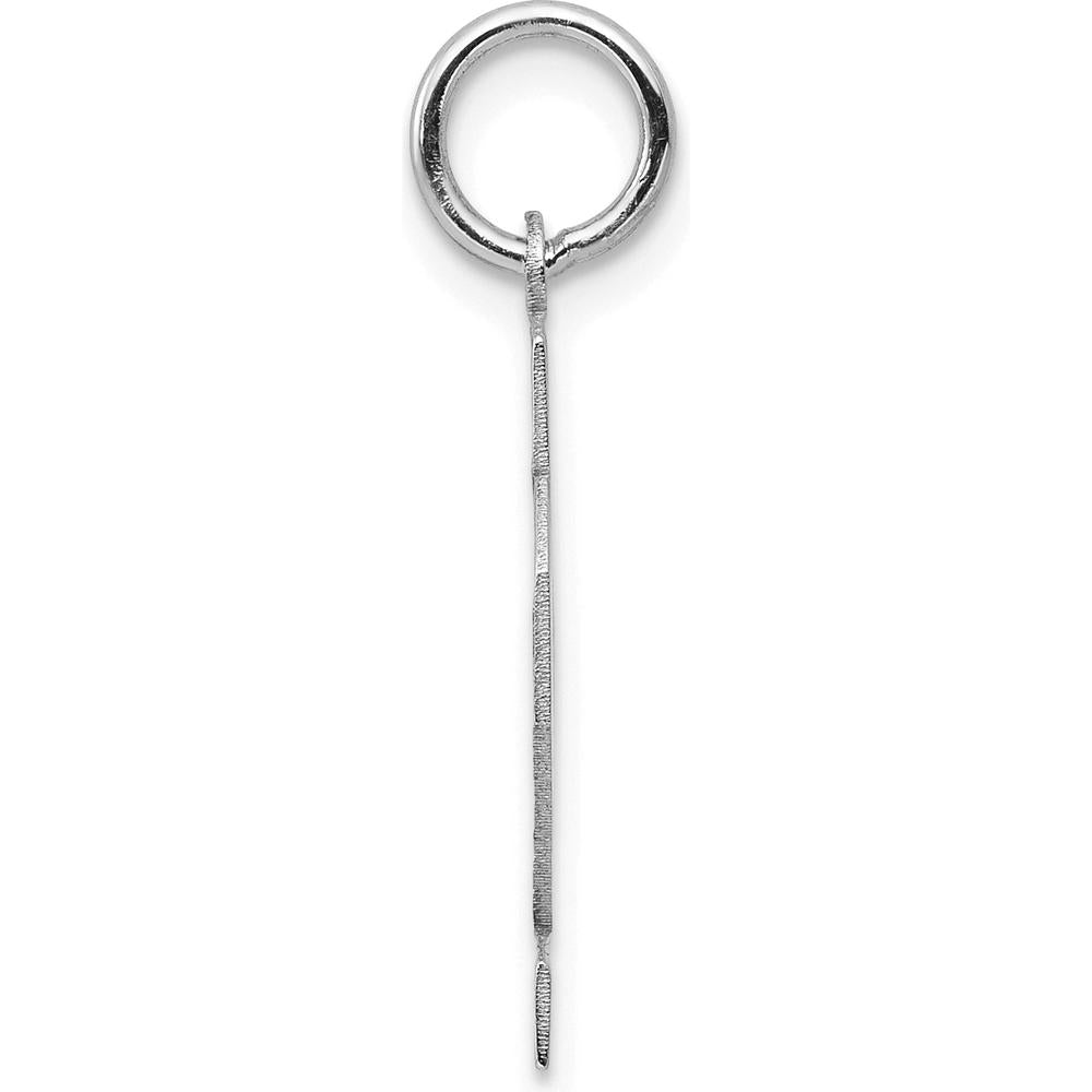 14K White Gold Small Satin Number 42 Charm Pendant by Oro Pregiato