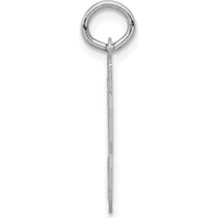 14K White Gold Small Satin Number 53 Charm - Brushed and Rhodium Plated Finish by Oro Pregiato