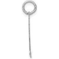 14K White Gold Small Satin Number 72 Charm with Rhodium Plating - Brushed Texture by Oro Pregiato