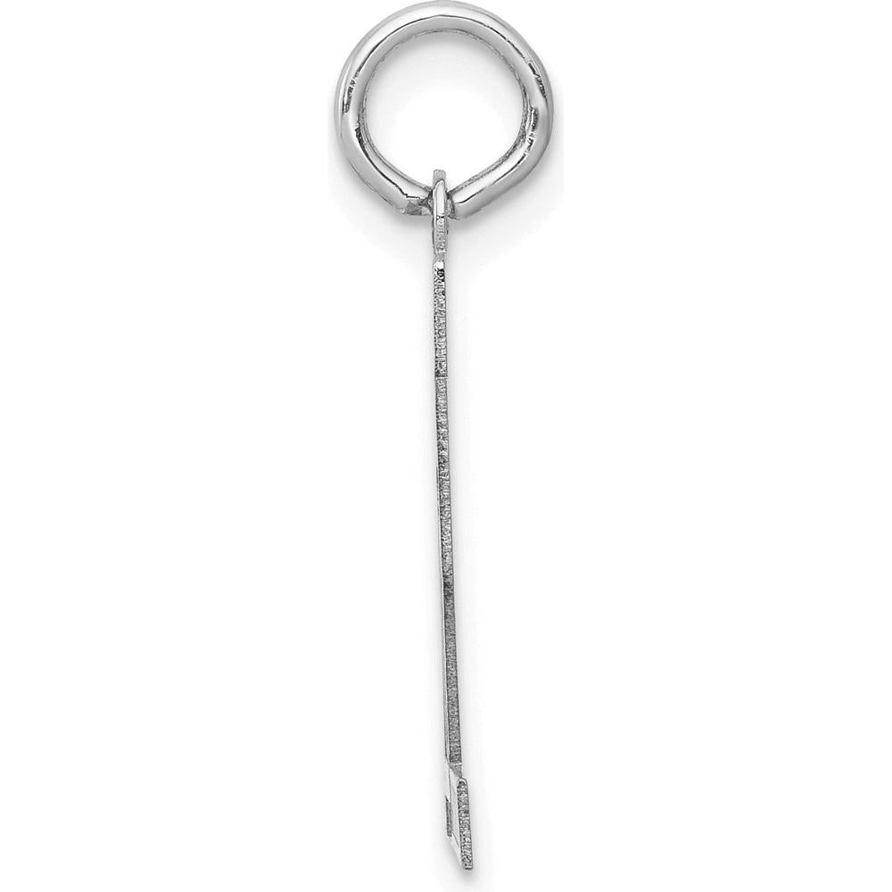 14K White Gold Small Satin Number 72 Charm with Rhodium Plating - Brushed Texture by Oro Pregiato