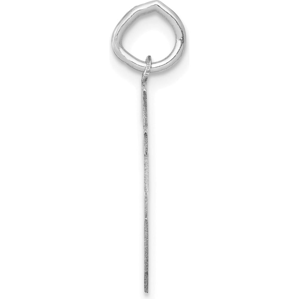 14K White Gold Small Satin Number 85 Charm with Laser Cut Design and Rhodium Plating by Oro Pregiato