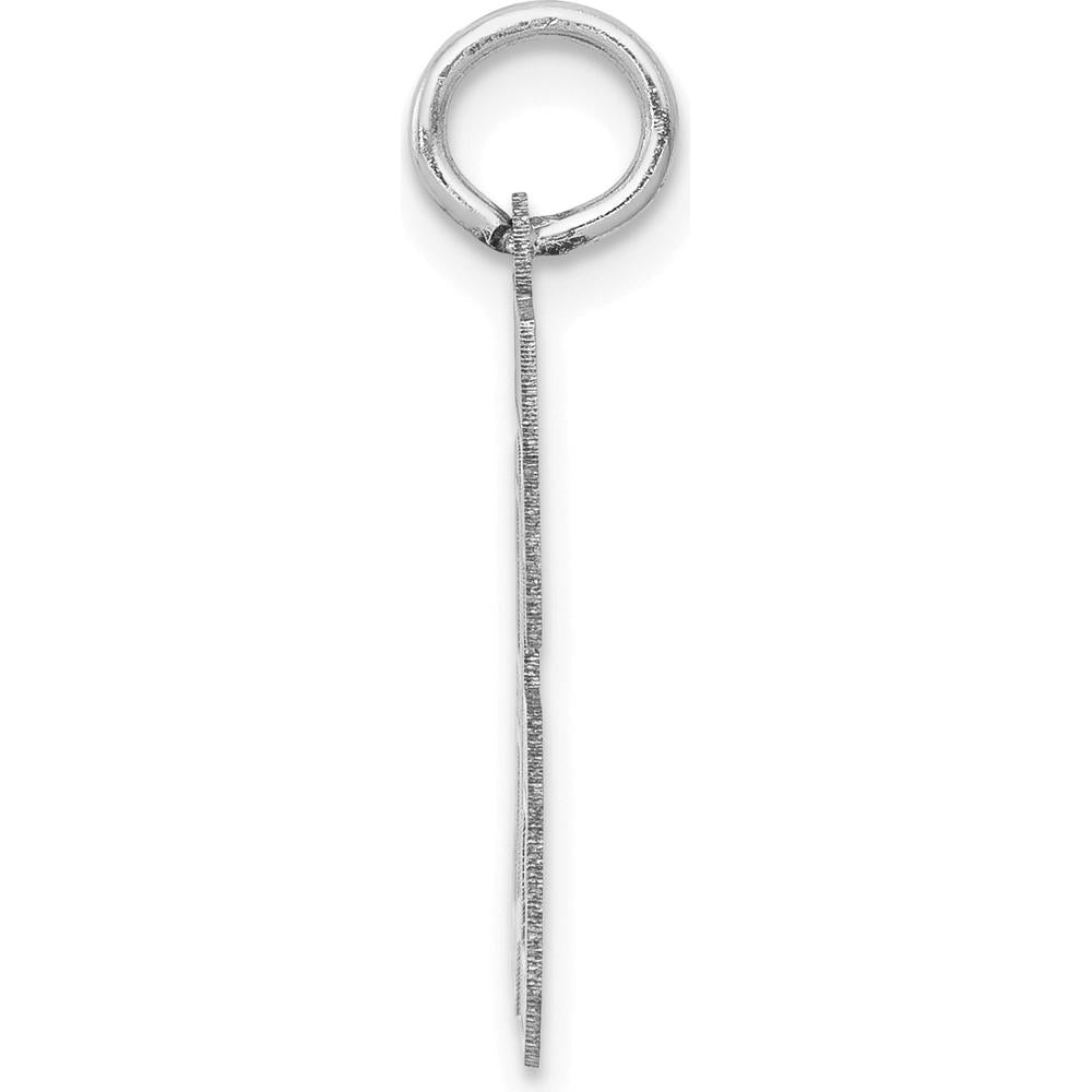 14K White Gold Small Satin Number 86 Charm with Rhodium Finish by Oro Pregiato