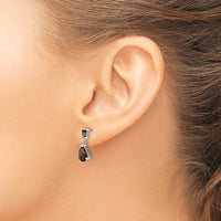 14K White Gold Smoky Quartz Dangle Earrings with Pear and Baguette Cuts - 1.2 Carat Total Smoky Quartz Weight by Monteluci Fine Jewelry