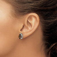14K White Gold Smoky Quartz Pear Stud Earrings - 1.72 Carat Total Gemstone Weight by Monteluci Fine Jewelry