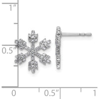 14K White Gold Snowflake Diamond Post Earrings with Round Diamonds - 0.415 Carats Total Diamond Weight by Oro Pregiato
