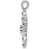14K White Gold Snowflake Pendant with Blue and White Diamonds - 0.10 Carat Total Diamond Weight by Monteluci Fine Jewelry