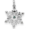 14K White Gold Snowflake Pendant with Blue and White Diamonds - 0.10 Carat Total Diamond Weight by Monteluci Fine Jewelry