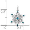 14K White Gold Snowflake Pendant with Blue and White Diamonds - 0.10 Carat Total Diamond Weight by Monteluci Fine Jewelry