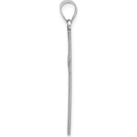 14K White Gold Solid Laser Etched Cross Pendant with Polished Finish - 36mm Long by Oro Pregiato