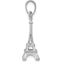 14K White Gold Solid Polished 3D Eiffel Tower Charm by Oro Pregiato