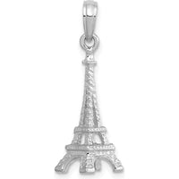 14K White Gold Solid Polished 3D Eiffel Tower Charm by Oro Pregiato