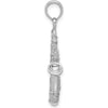 14K White Gold Solid Polished 3D Saxophone Charm - 22mm Length by Oro Pregiato