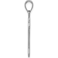 14K White Gold Solid Polished Dog Bone Pendant Charm with 3D Design by Oro Pregiato