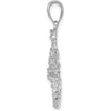 14K White Gold Solid Polished Open-Backed Scorpion Pendant with Rhodium Finish by Oro Pregiato