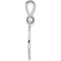 14K White Gold Solid Polished Script Filigree Letter D Initial Pendant - Rhodium Plated by Oro Pregiato