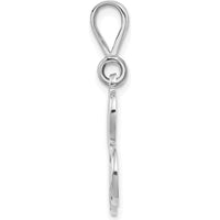 14K White Gold Solid Polished Script Filigree Letter L Initial Pendant by Oro Pregiato
