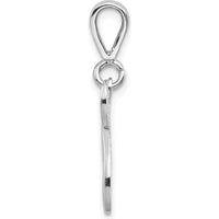 14K White Gold Solid Polished Script Filigree Letter N Initial Pendant by Oro Pregiato