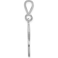 14K White Gold Solid Polished Script Filigree Letter P Initial Pendant by Oro Pregiato