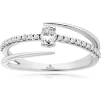 14K White Gold Solitaire Diamond Ring - 0.29 Carats Total Diamond Weight
