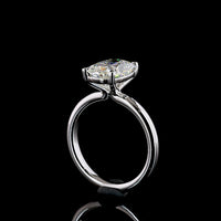 14K White Gold Solitaire Engagement Ring with 3.00 Carat Cushion Brilliant Lab Diamond - E-F VS1 IGI Certified - Covaloro Fine Jewelry