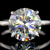 14K White Gold Solitaire Engagement Ring with 5.15 Carat Round Brilliant Cut Lab Diamond - D VVS2 Clarity, IGI Certified - Covaloro Fine Jewelry