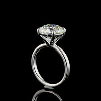 14K White Gold Solitaire Engagement Ring with 5.15 Carat Round Brilliant Cut Lab Diamond - D VVS2 Clarity, IGI Certified - Covaloro Fine Jewelry